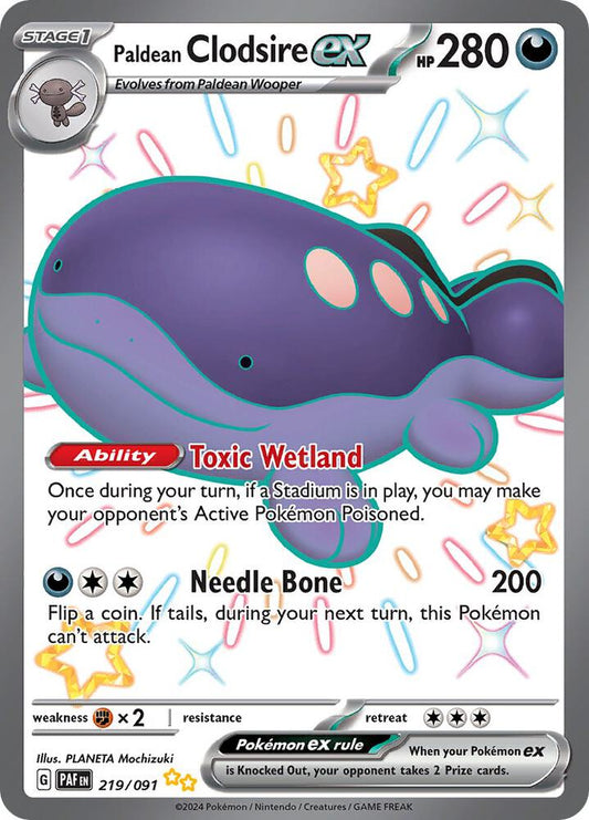 Paldean Clodsire ex - 219/091 - SV: Paldean Fate