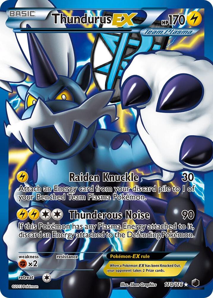 Thundurus EX (Team Plasma) (110 Full Art) - Plasma Freeze