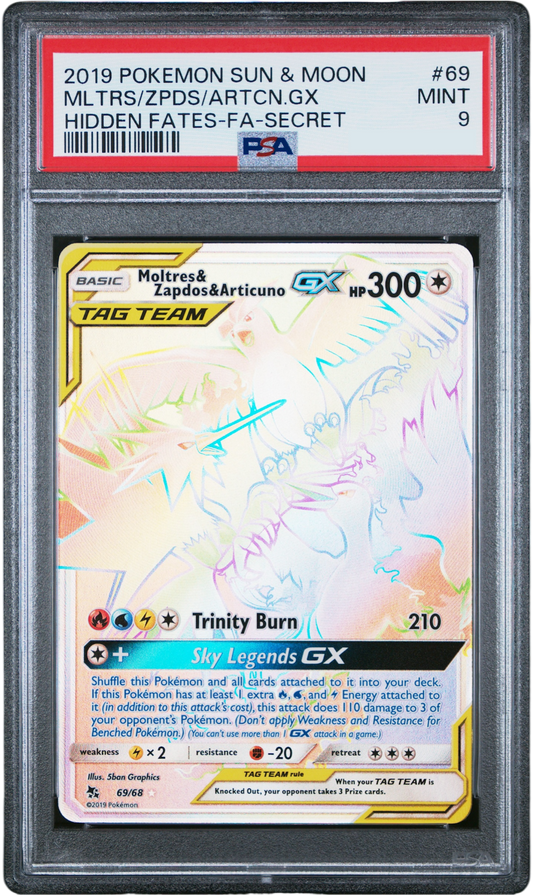 Moltres & Zapdos & Articuno GX Hidden Fates #69 PSA 9