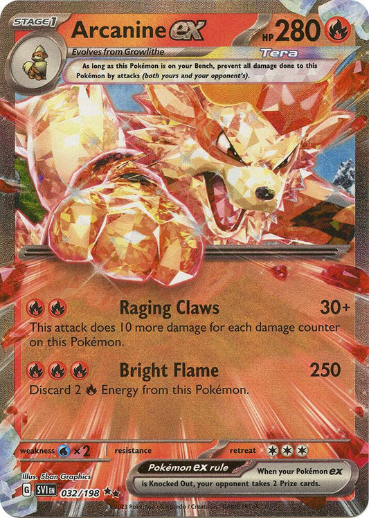 Arcanine ex - 032/198 - SV01: Scarlet & Violet Base Set