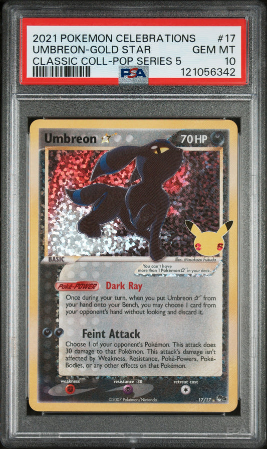 Umbreon Star #17 - Classic Collection PSA 10