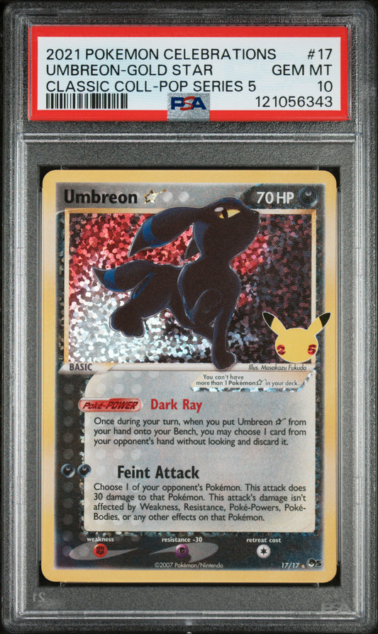 Umbreon Star #17 - Classic Collection PSA 10