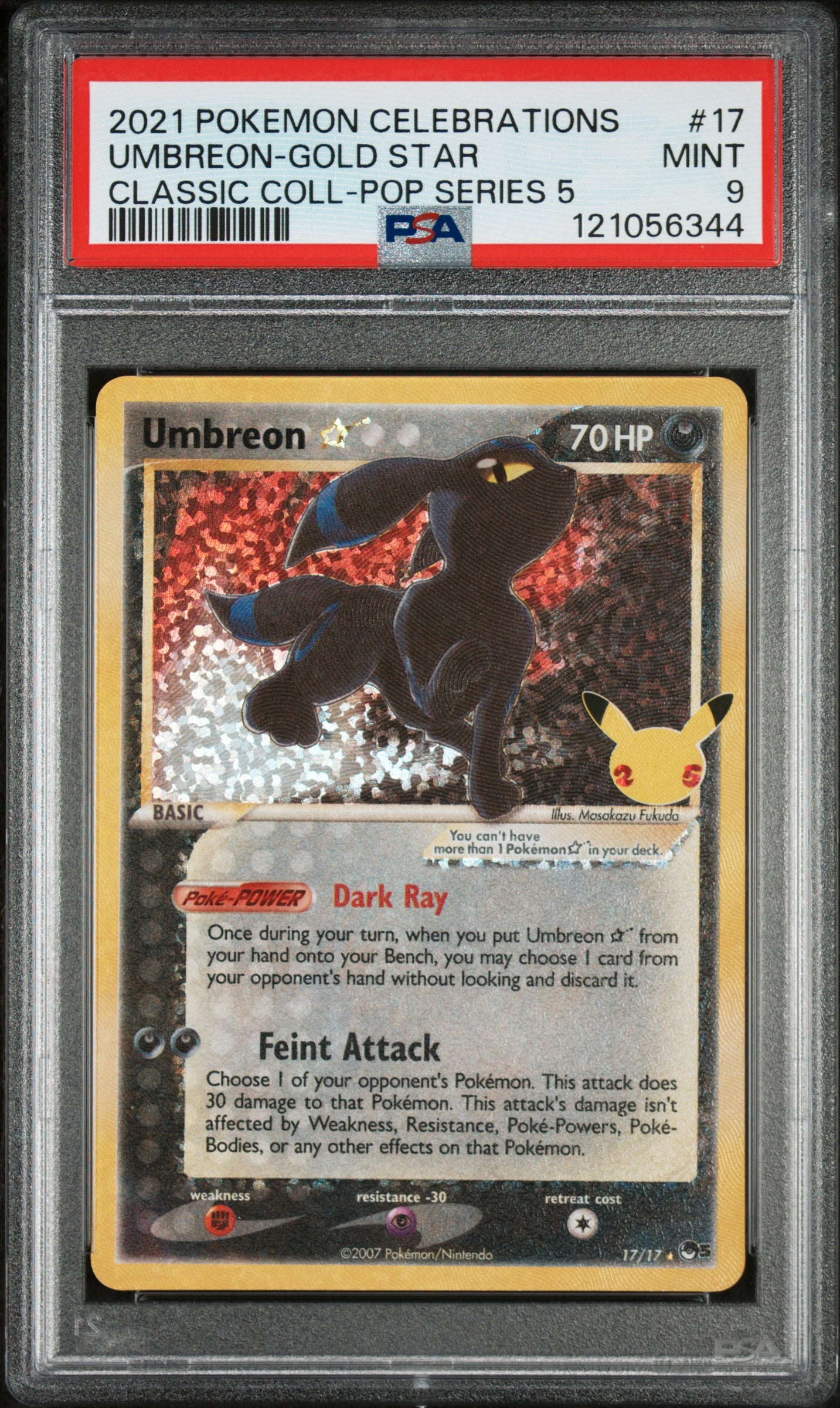 Umbreon Star #17 - Classic Collection PSA 9