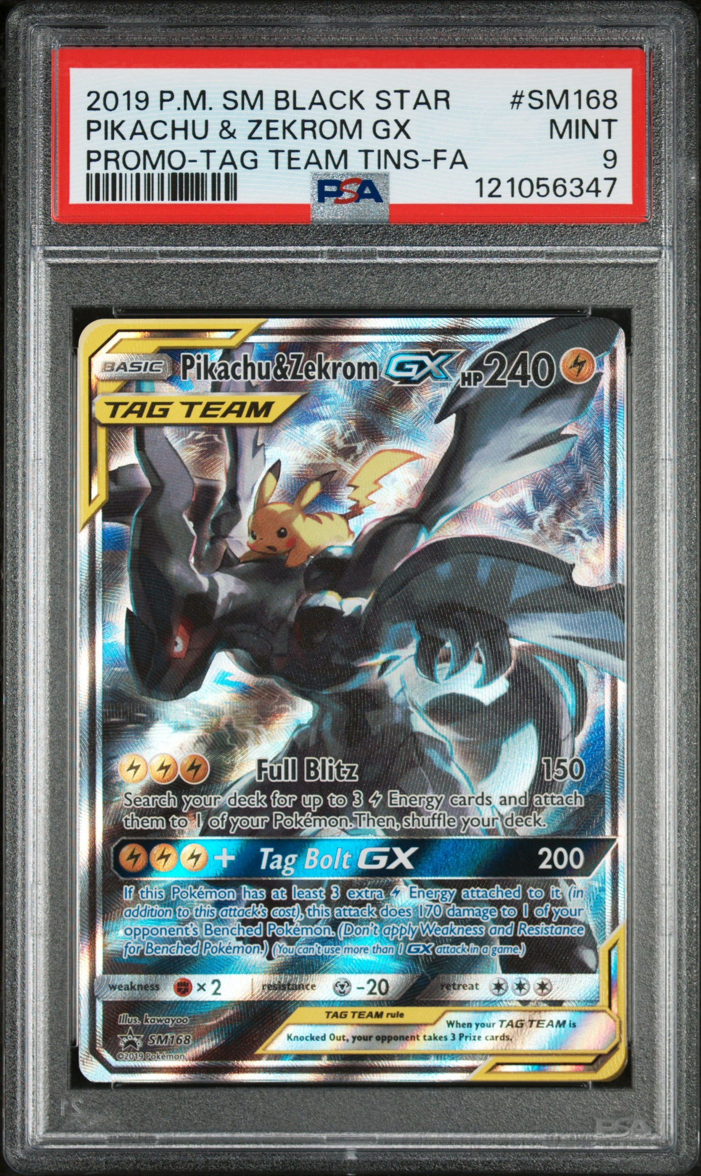 Pikachu & Zekrom GX #SM168 - Sun & Moon Promos PSA 9
