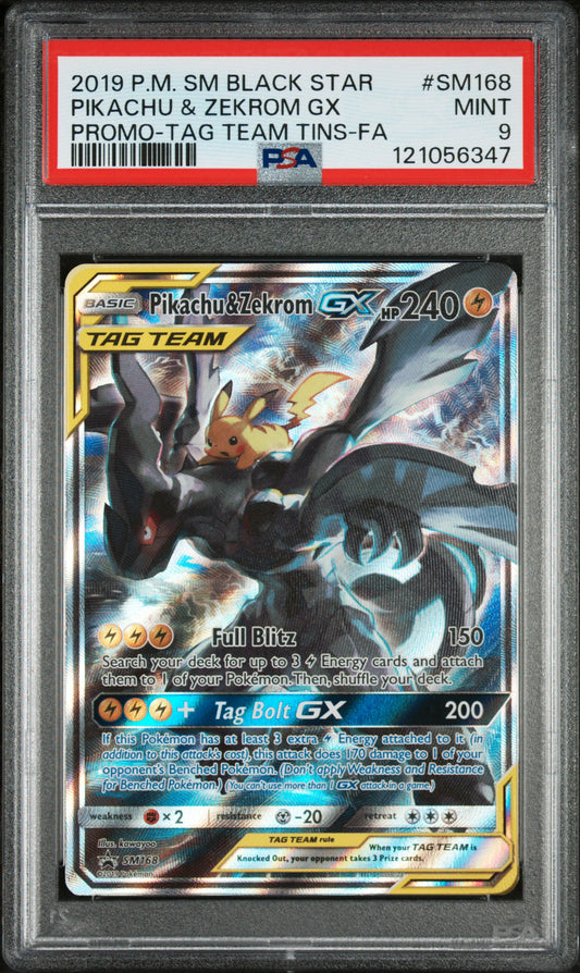 Pikachu & Zekrom GX #SM168 - Sun & Moon Promos PSA 9