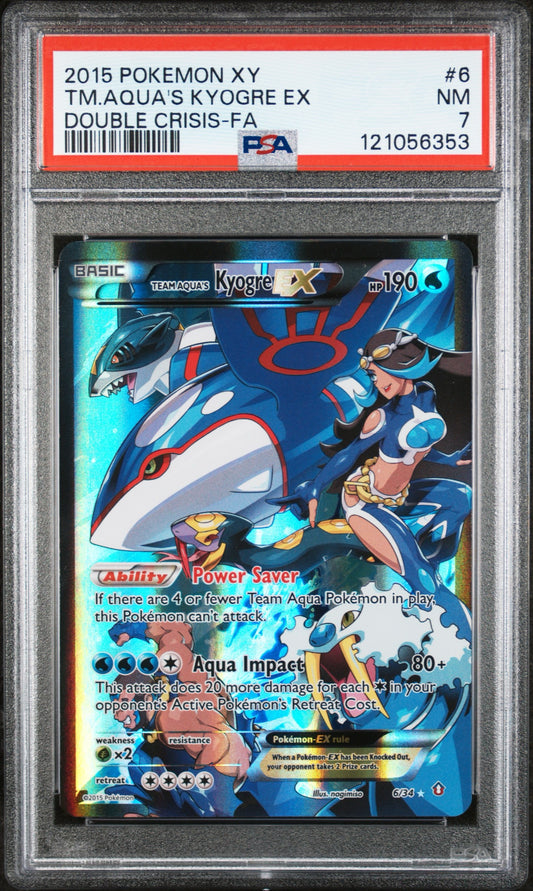 Team Aqua’s Kyogre EX #6 - Double Crisis PSA 7
